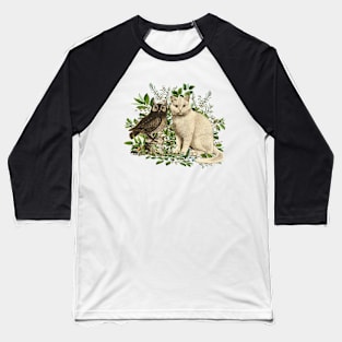 Cat and an owl Baseball T-Shirt